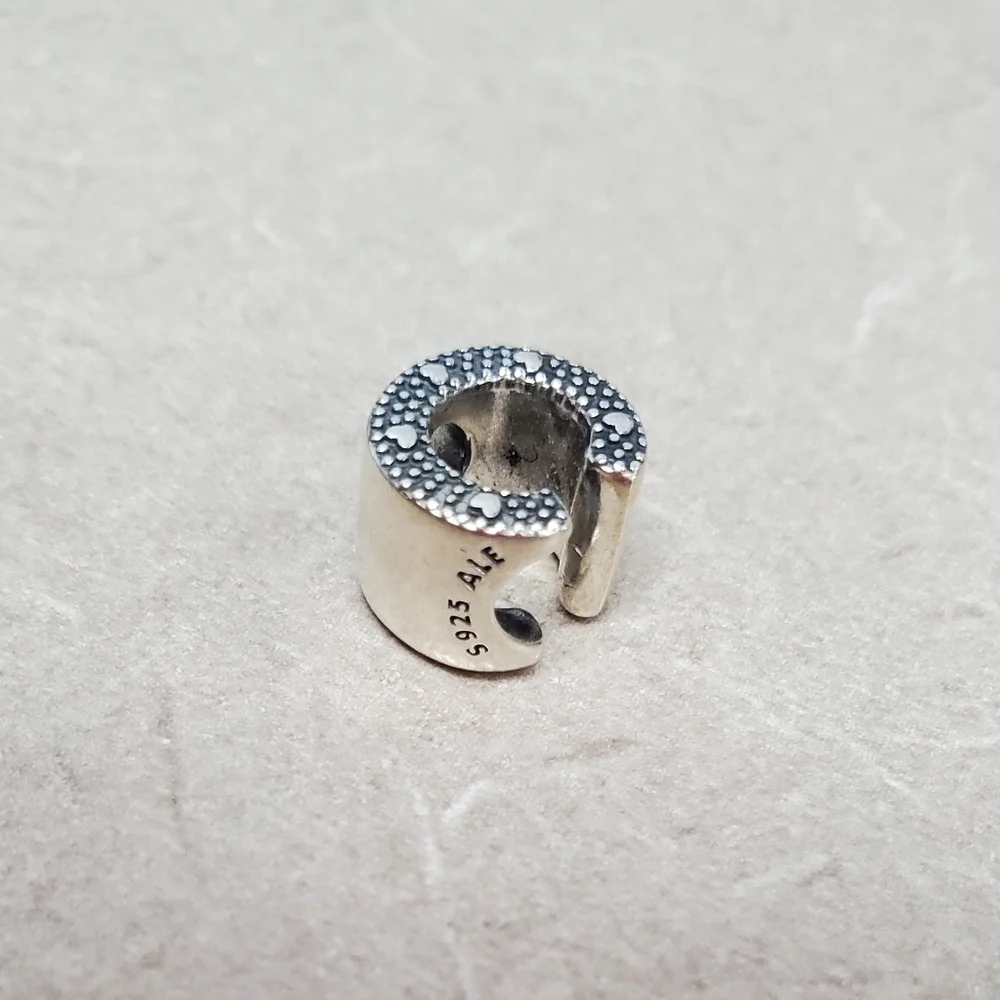 Sterling Silver Tone Textured Clip-On Ear Cuff